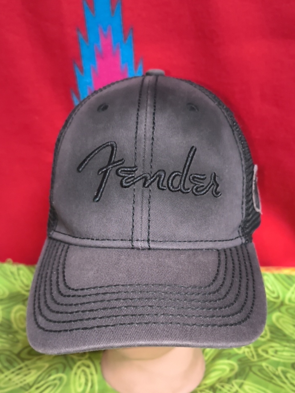 Fender Embroidered Stitched Patch Trucker Mesh Snapback Hat Cap OSFM